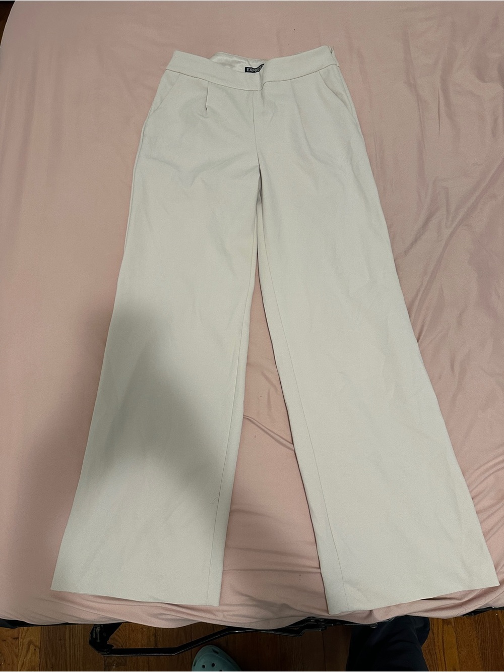 Express Light Pink Wide-Leg Trousers